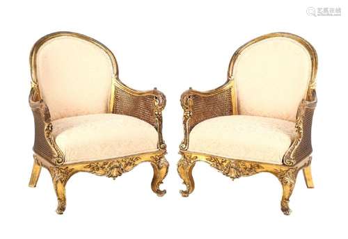 A PAIR OF LOUIS XV FAUTEUILS