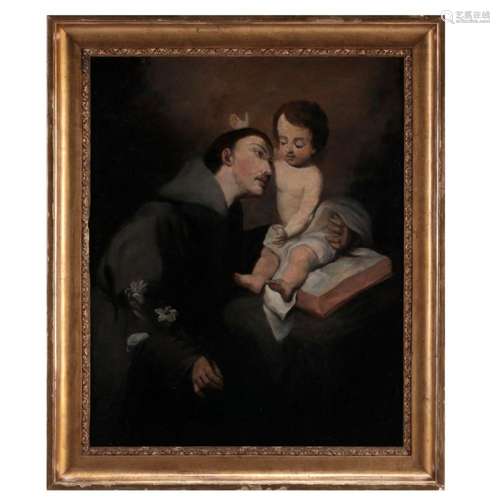 SPANISH SCHOOL (18TH CENTURY), SAINT ANTHONY WITH CHILD