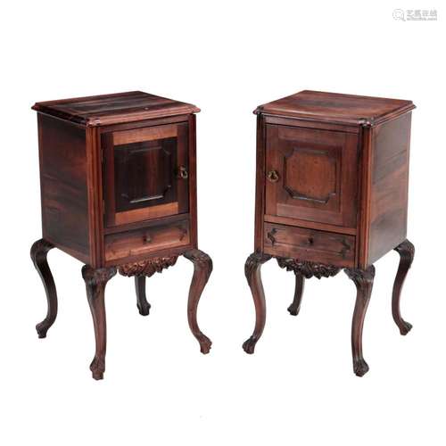 A PAIR OF D. JOSÉ STYLE BEDSIDE TABLES