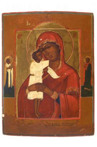 Icon of Mary, Russia, around 1880/90, Eleusa type, Christ