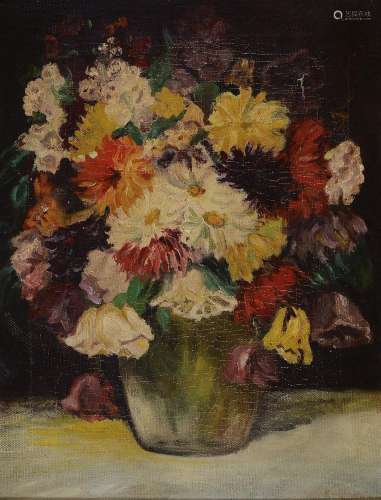 Unidentified artist, still life with flowers in vase