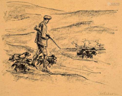 Max Liebermann, 1847-1935, hunter with pack ofdogs