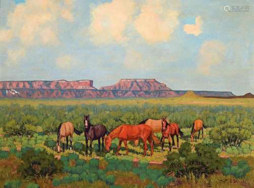 Fred Darge, 1900 Hamburg-1978 Dallas/Texas, wild horses