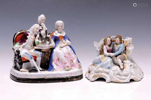 Porcelain group with integrated inkware, Thuringia