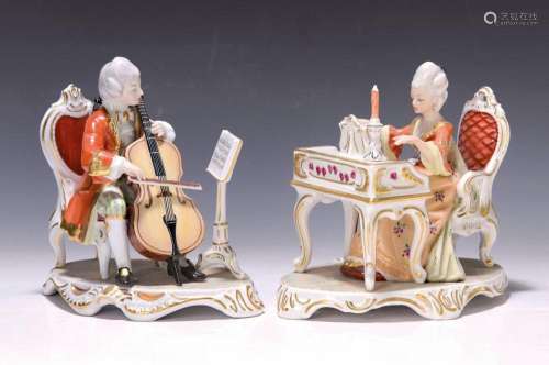 Two porcelain figures, German, mid-20th century, two