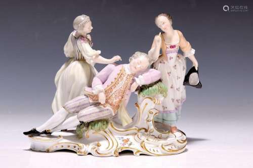 Porcelain figurine group, Ludwigsburg, 20th century, two