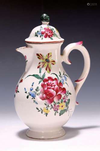 Coffee pot, Alsace, Strasbourg, around 1760- 70, faience