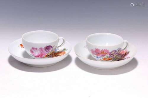 Two cups with saucers, Meissen, Marcolini, 1774-1814