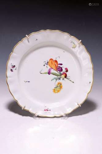 Flat plate, Höchst, around 1780, high-quality polychrome
