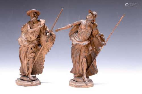 Two wood carvings, probably Italy, around 1880/90, a
