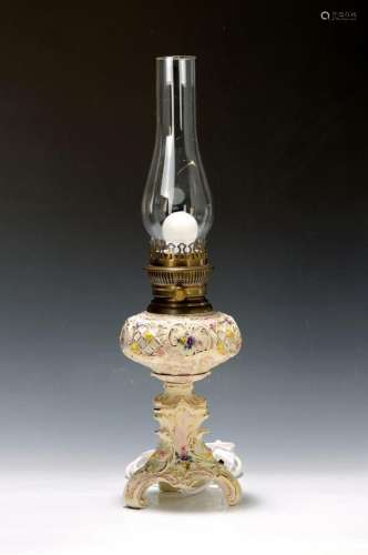 table lamp, German, around 1900, porcelain, opulent