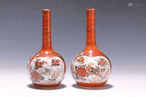 Pair of vases, Japan, Satsuma, around 1910-20,porcelain