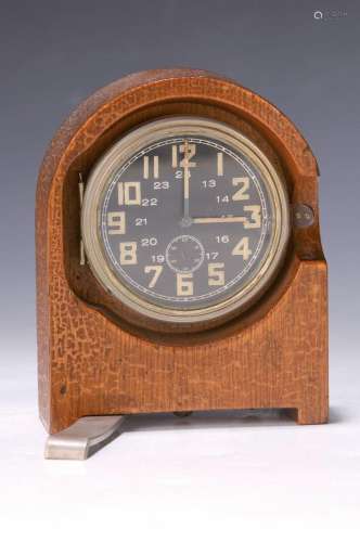 Table clock, Kienzle, 1934, wooden case, foldable
