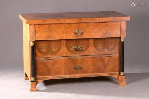 Chest of drawers, around 19th century, walnut veneer
