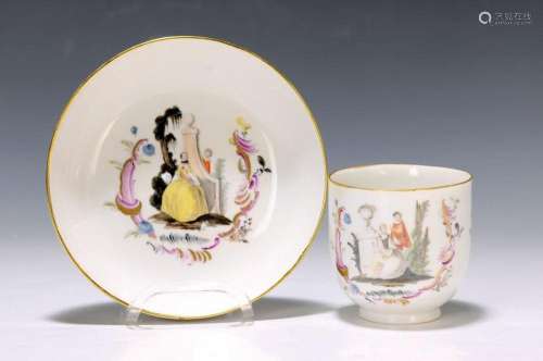 Pair of cups with saucers, Meissen, around 1745/50