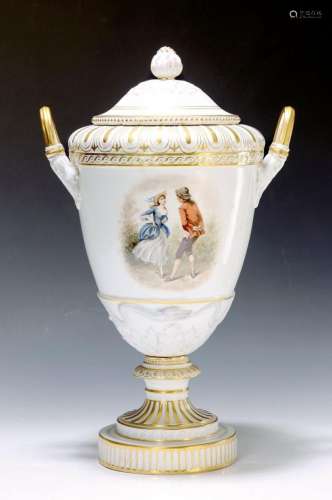 Large covered goblet/covered vase, KPM Berlin, mid-19th