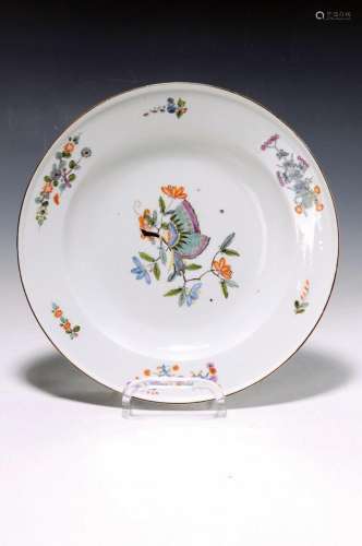 Plate, Meissen, around 1740, porcelain, butterfly
