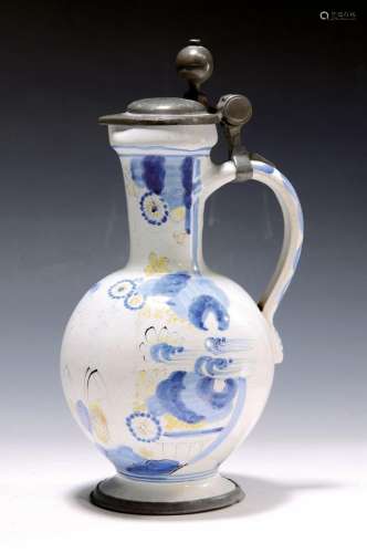 Large narrow-necked jug, Hanau, around 1700, probably