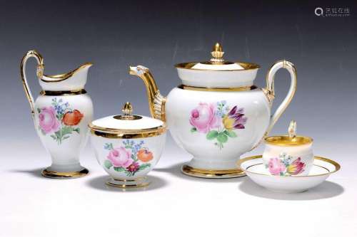 Coffee service, Meissen, around 1830/40, swan decoration