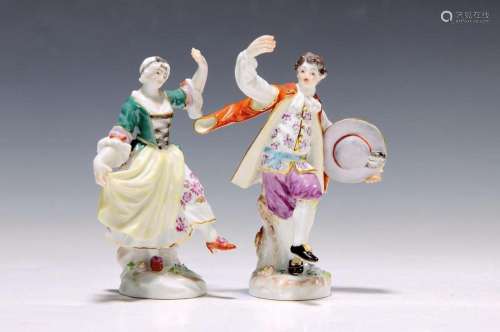 Two porcelain figures, Meissen, around 1965- 75, gallant