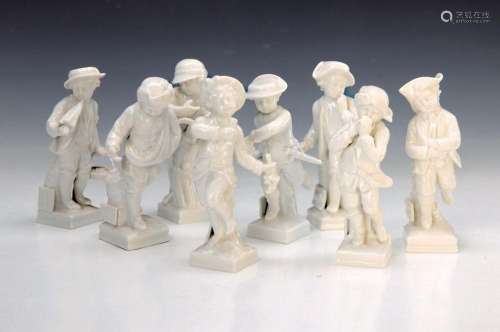 11 Zodiac figurines, KPM Berlin, white, H. approx
