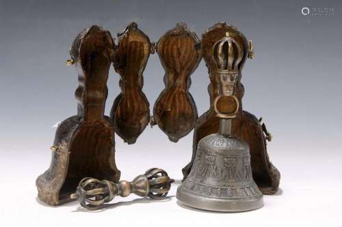 Bell/Ghanta and Vajra, Tibet, 19th century, bronze, bell