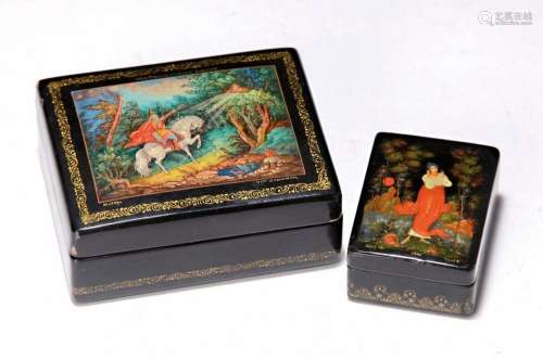 Two lacquer cans, Russia, 2nd half of the 20th century