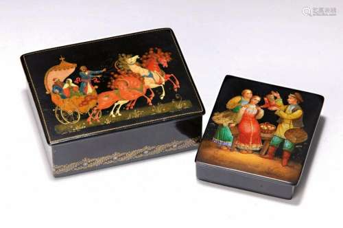 Two lacquer boxes, Russia, 2nd half of the 20th