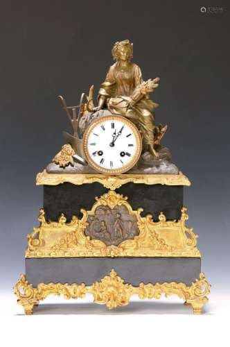 Pendulum clock, France, around 1850/60, decorated