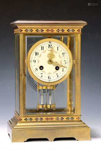 Table clock with mercury compensation pendulum