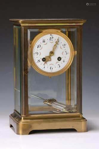 Table clock with mercury compensation pendulum