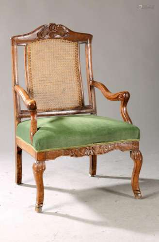 Baroque chair, German, around 1780, solid oak, slightly