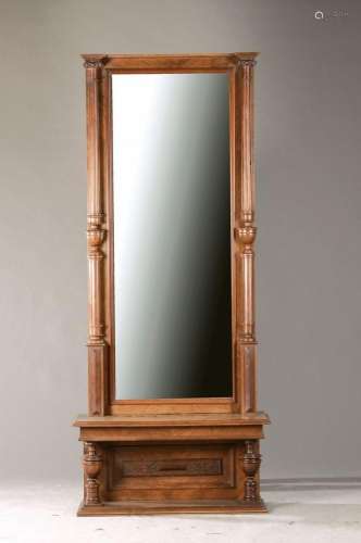 Gründerzeit mirror, around 1880/90, solid walnut, with