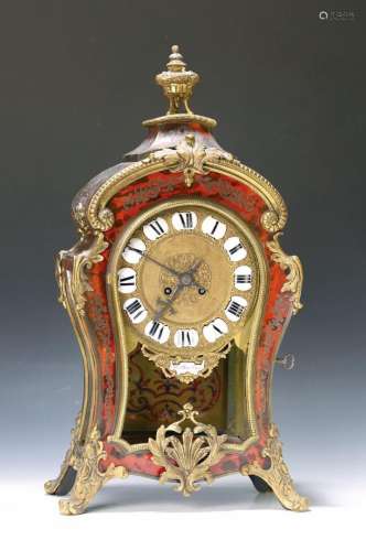 Boulle clock, France, around 1870, wooden casecurved at