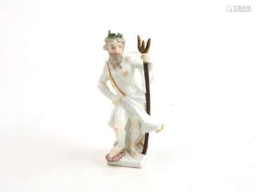 Meissen<br />
Statuette en porcelaine représentant Neptune p...