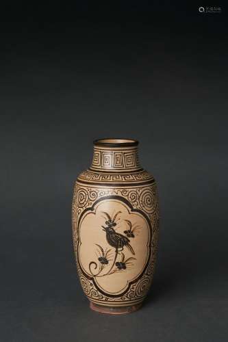 A RARE JIZHOU BROWN-PAINTED OVOID VASE, SOUTHERN SONG/YUAN D...