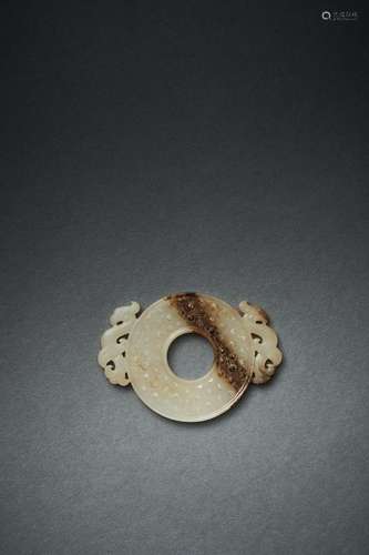 A JADE 'PHOENIX' DISC BI, WARRING STATES/HAN DYNASTY...