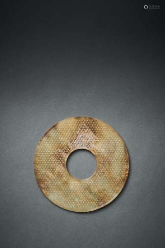 A LARGE JADE DISC, BI , MID-WARRING STATES PERIOD-HAN DYNAST...