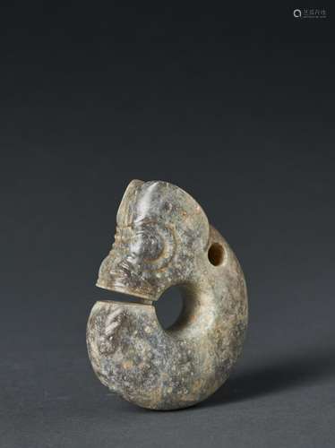 A LARGE JADE CARVING OF A ‘PIG DRAGON’, HONGSHAN CULTURE, CI...