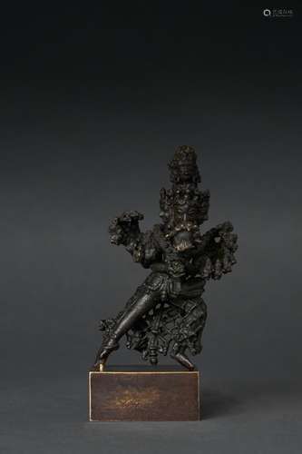 A NEPALESE BRONZE FIGURE OF HEVAJRA WITH HIS CONSORT, CIRCA ...