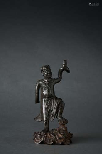 A BRONZE FIGURE, YUAN-MING DYNASTY, 14TH-16TH CENTURY