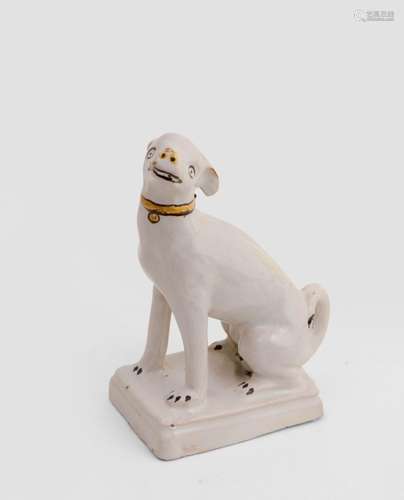 Nord<br />
Statuette en faïence représentant un chien assis ...