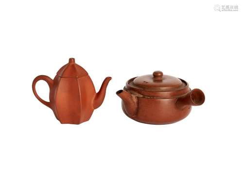 TWO SMALL YIXING TEA POTS, LATE QING DYNASTY, 19TH-EARLY 20T...