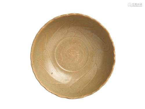 A LONGQUAN CELADON FOLIATE-RIMMED BOWL, YUAN DYNASTY (1271-1...