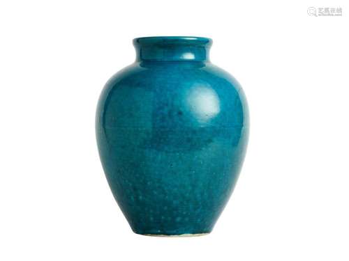 A RARE CHINESE TURQUOISE-GLAZED BALUSTER VASE, MING DYNASTY