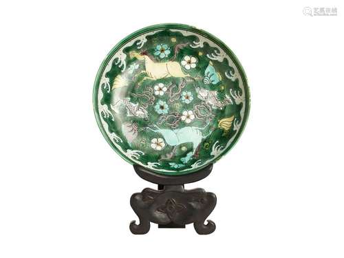 A SANCAI-GLAZED DISH, QING DYNASTY, GUANGXU PERIOD (1875-190...