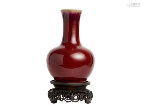 A SANG DE BOEUF GLAZED VASE, QING DYNASTY, 19TH CENTURY