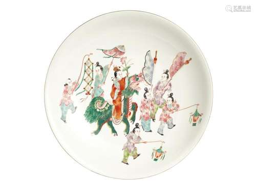 A LARGE FAMILLE ROSE DISH, YONGZHENG MARK, 20TH CENTURY