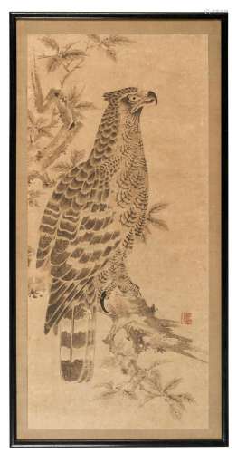 A PAIR OF JAPANESE PANELS OF EAGLES, MEIJI PERIOD (11868-191...