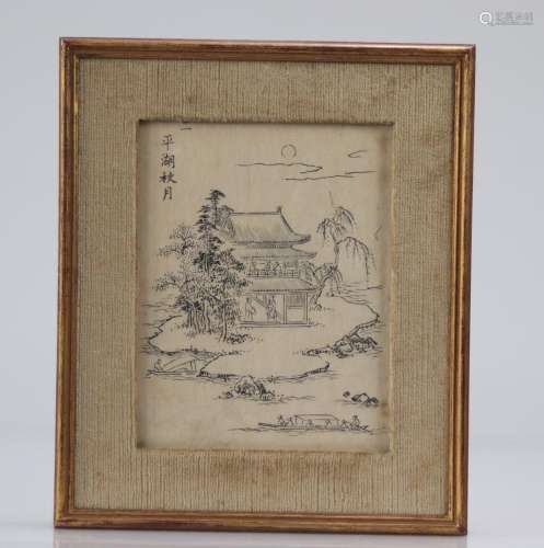 Chinese drawing on rice paper